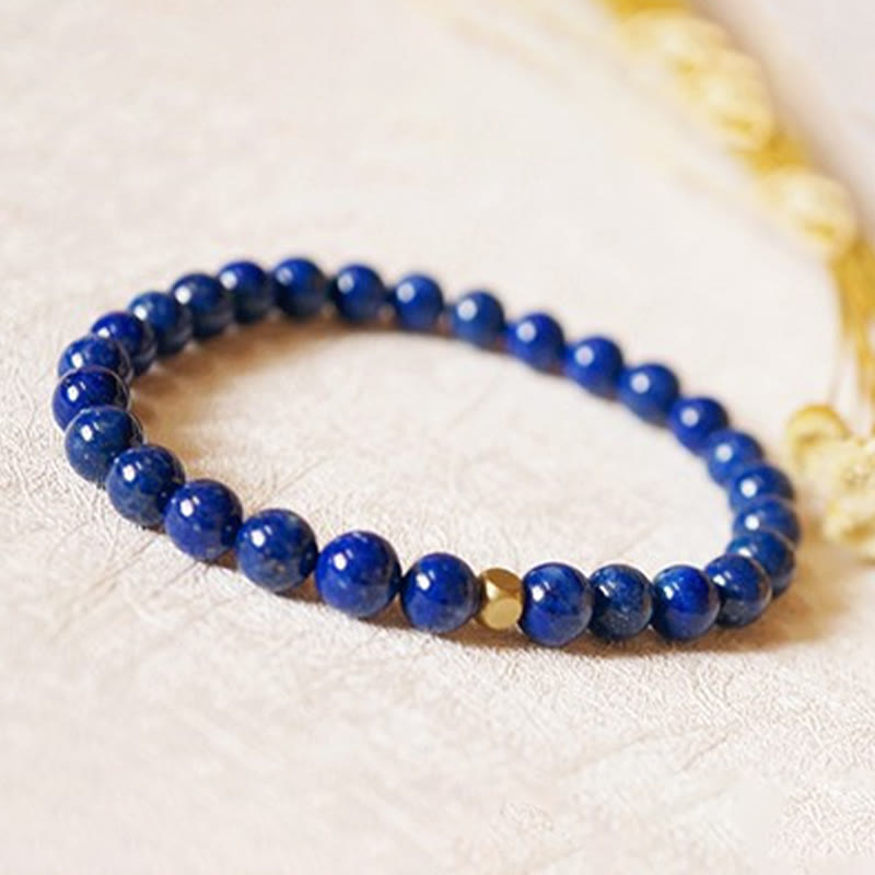 Buddha Stones 4mm Ultra-thin Lazurite Beads Self Care Bracelet - image 4