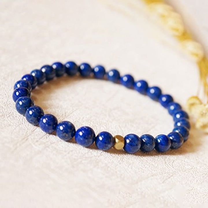 Buddha Stones 4mm Ultra-thin Lazurite Beads Self Care Bracelet - image 4