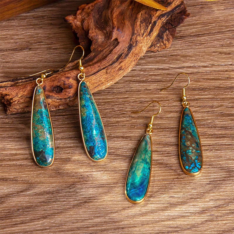 Buddha Stones Emperor Stone Water Drop Happiness Dangle Earrings - image 2