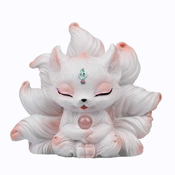 Buddha Stones Mini Nine Tailed Fox Luck Resin Home Desk Decoration - image 13