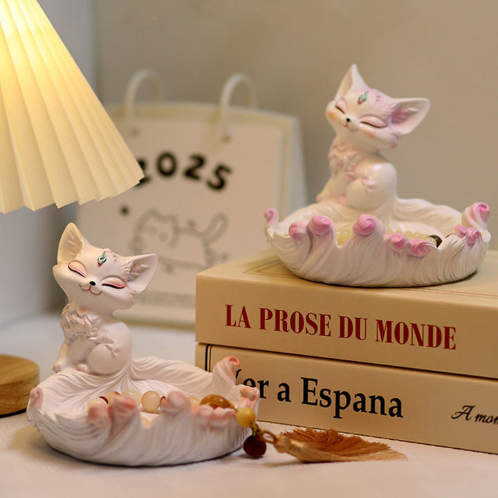 Buddha Stones Nine Tailed Fox Luck Resin Storage Ornaments Home Decoration - image 10