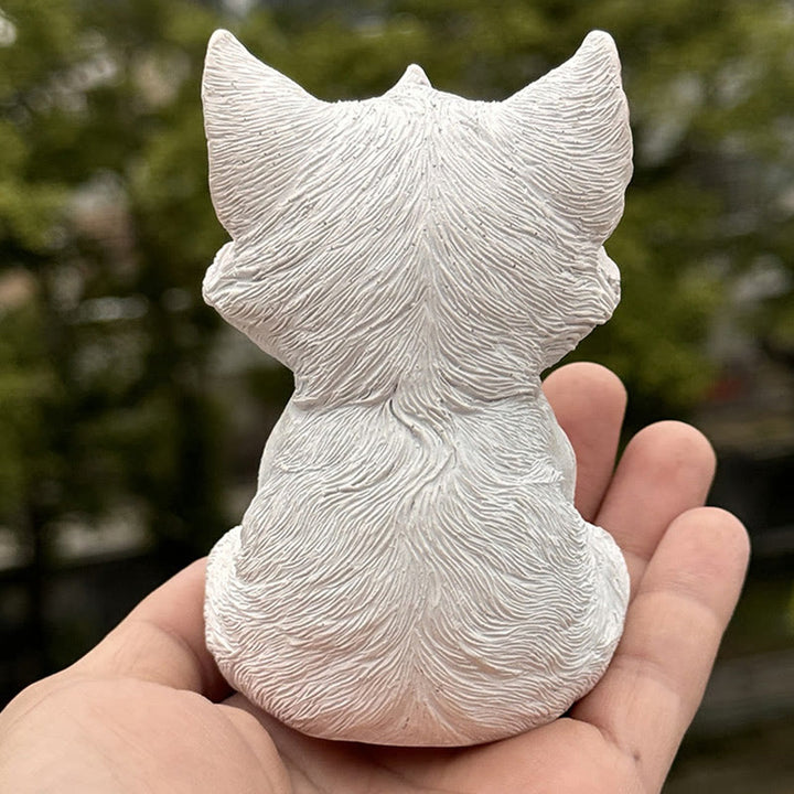 Buddha Stones Small Nine Tailed Fox Sitting Protection Resin Home Decoration - image 4