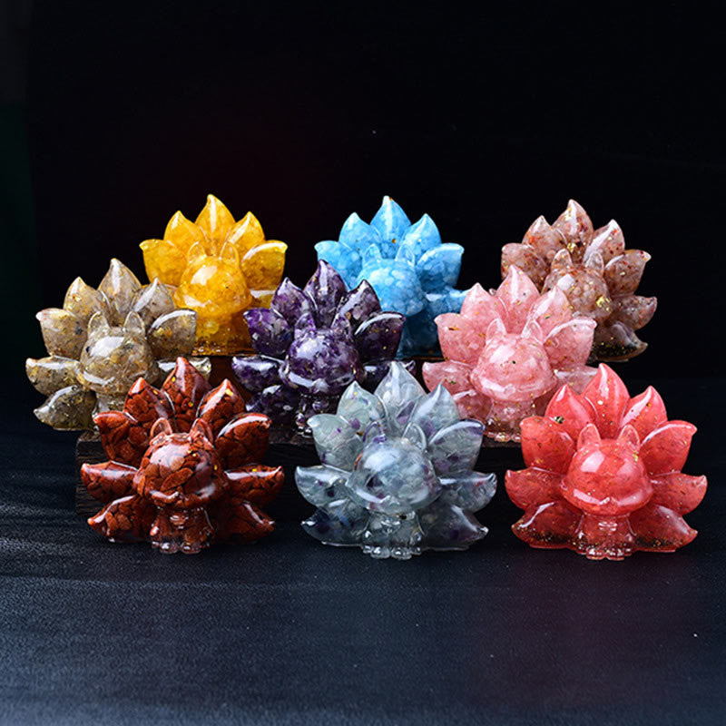 Buddha Stones Small Various Stone Pink Crystal Citrine Amethyst Nine Tailed Fox Warmth Home Decoration - image 1