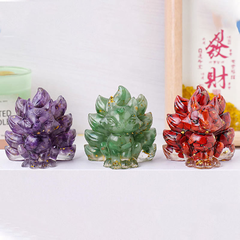 Buddha Stones Small Various Stone Strawberry Quartz Amethyst Green Aventurine Nine Tailed Fox Healing Home Decoration - image 30