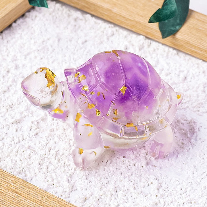 Buddha Stones Various Stone Citrine Green Aventurine Amethyst Mini Turtle Prosperity Home Decoration - Amethyst Stone 5*3*2.7cm - image 8