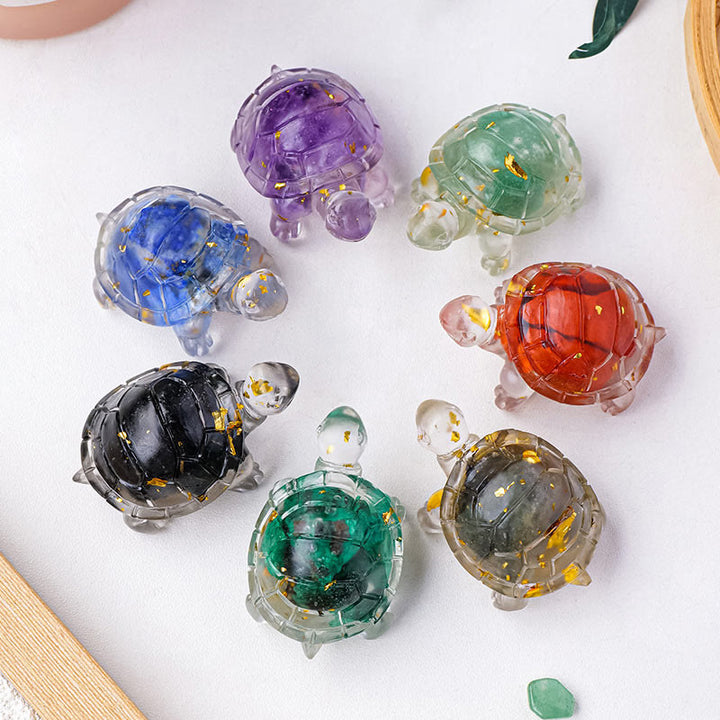 Buddha Stones Various Stone Citrine Green Aventurine Amethyst Mini Turtle Prosperity Home Decoration - image 25