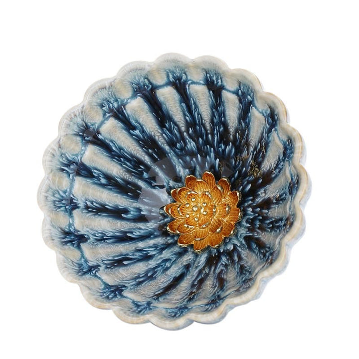 Buddha Stones Handmade Small Chinese Jianzhan Lotus Ceramic Teacup Kung Fu Tea Cup 80ml - image 7