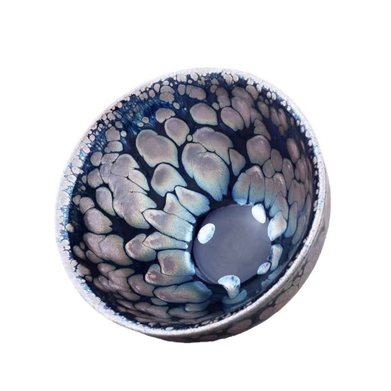 Buddha Stones Handmade Chinese Jianzhan Purple Blue Spot Ceramic Teacup Tenmoku Kung Fu Tea Cup 150ml - image 2