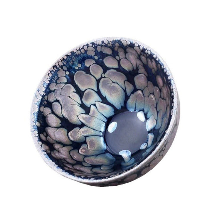 Buddha Stones Handmade Chinese Jianzhan Purple Blue Spot Ceramic Teacup Tenmoku Kung Fu Tea Cup 150ml - image 2