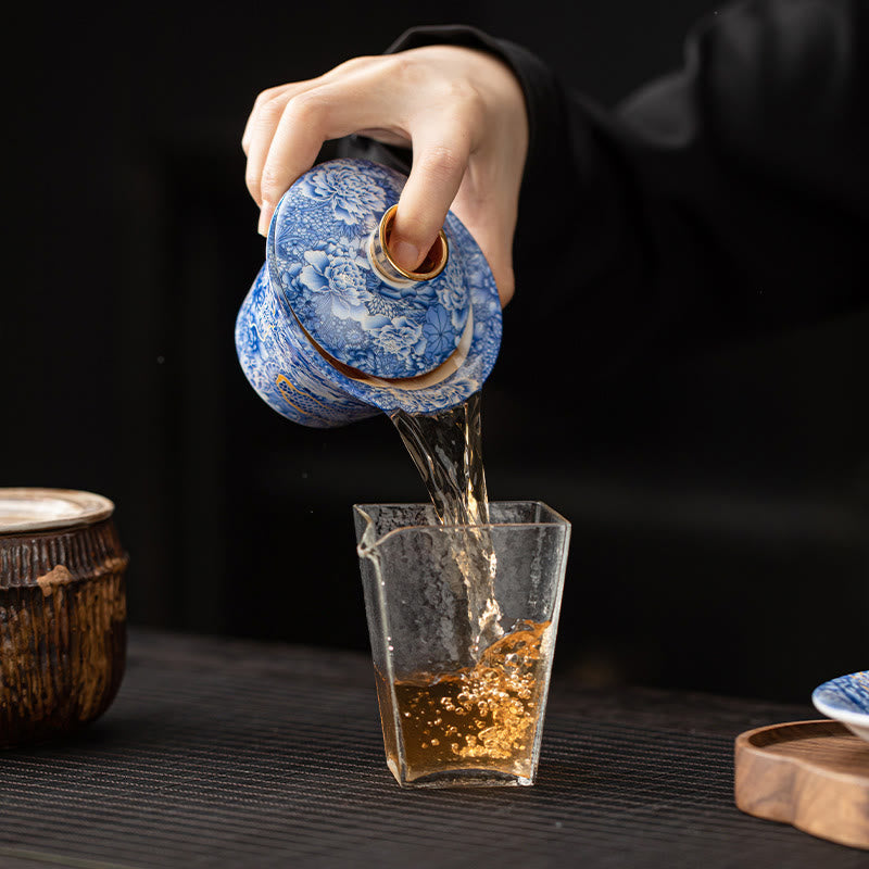 Buddha Stones Thangka Dragon Buddhas Dunhuang Ceramic Gaiwan Sancai Kung Fu Tea Cup And Saucer With Lid Gift Box 180ml - image 5