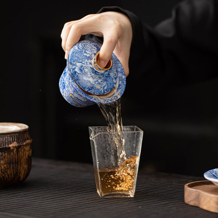 Buddha Stones Thangka Dragon Buddhas Dunhuang Ceramic Gaiwan Sancai Kung Fu Tea Cup And Saucer With Lid Gift Box 180ml - image 5