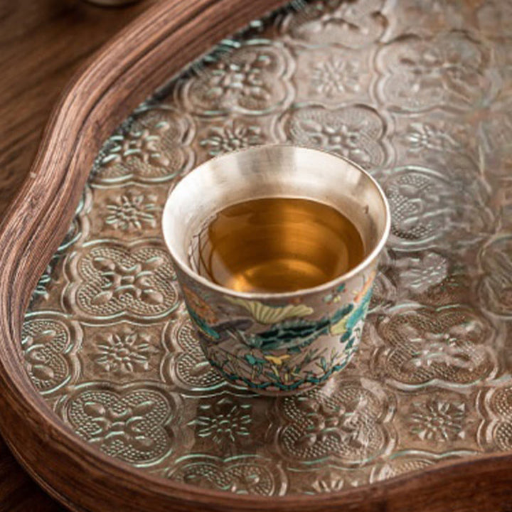 Buddha Stones Fish Lotus Seaweed Teacup Kung Fu Tea Cup 45ml With Gift Box - image 11