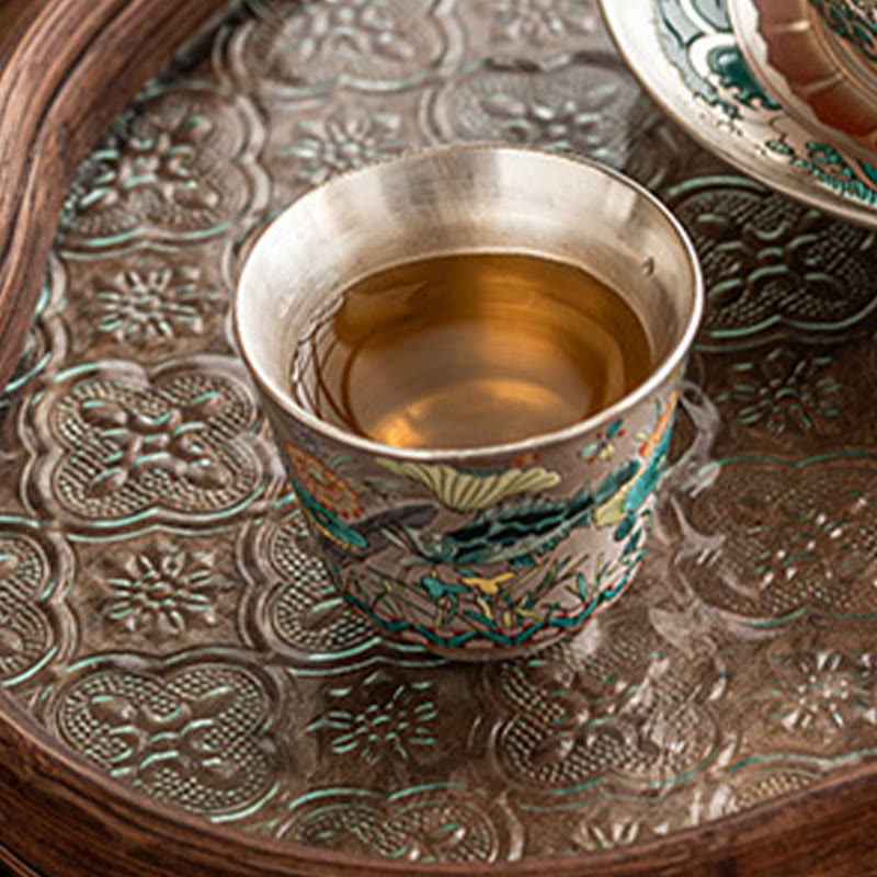 Buddha Stones Fish Lotus Seaweed Teacup Kung Fu Tea Cup 45ml With Gift Box - image 7