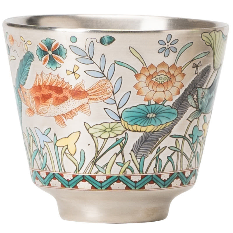 Buddha Stones Fish Lotus Seaweed Teacup Kung Fu Tea Cup 45ml With Gift Box - image 18