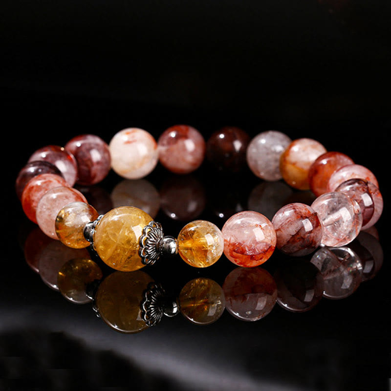 Buddha Stones Natural Red Hematoid Quartz Beads Balance Bracelet - image 8