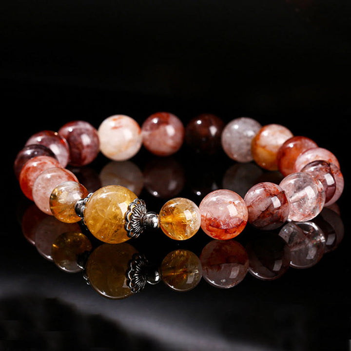 Buddha Stones Natural Red Hematoid Quartz Beads Balance Bracelet - image 8