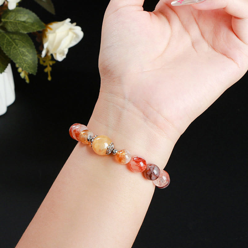 Buddha Stones Natural Red Hematoid Quartz Beads Balance Bracelet - image 10