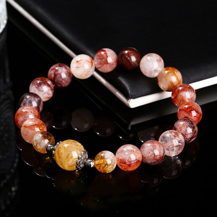 Buddha Stones Natural Red Hematoid Quartz Beads Balance Bracelet - image 9