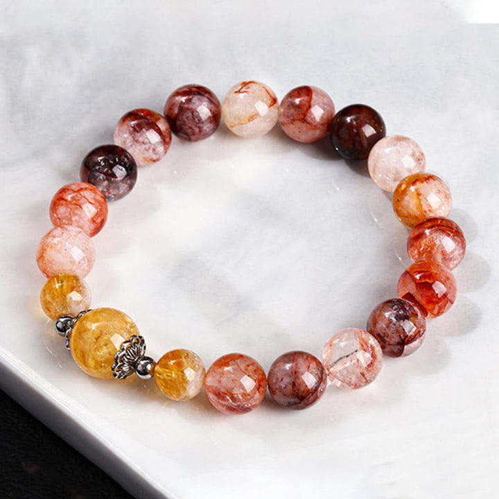 Buddha Stones Natural Red Hematoid Quartz Beads Balance Bracelet - image 11