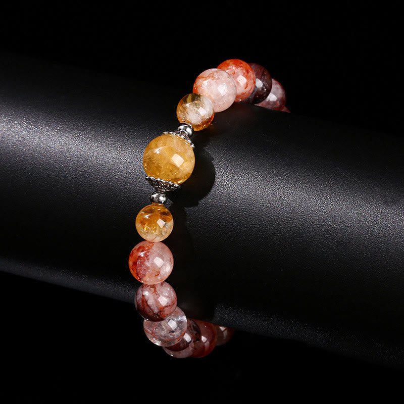 Buddha Stones Natural Red Hematoid Quartz Beads Balance Bracelet - image 7