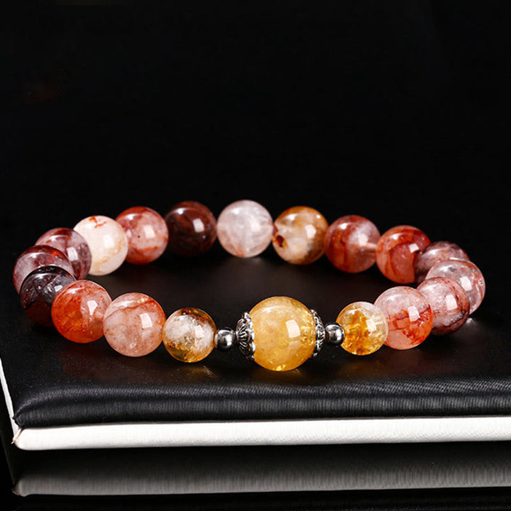 Buddha Stones Natural Red Hematoid Quartz Beads Balance Bracelet - image 6