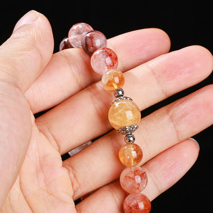 Buddha Stones Natural Red Hematoid Quartz Beads Balance Bracelet - image 3