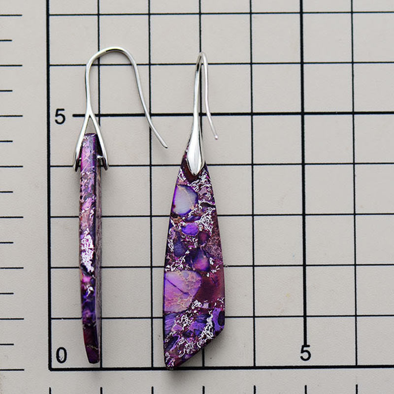 Buddha Stones Natural Emperor Stone Geometric Crystal Anti-Stress Earrings - image 13