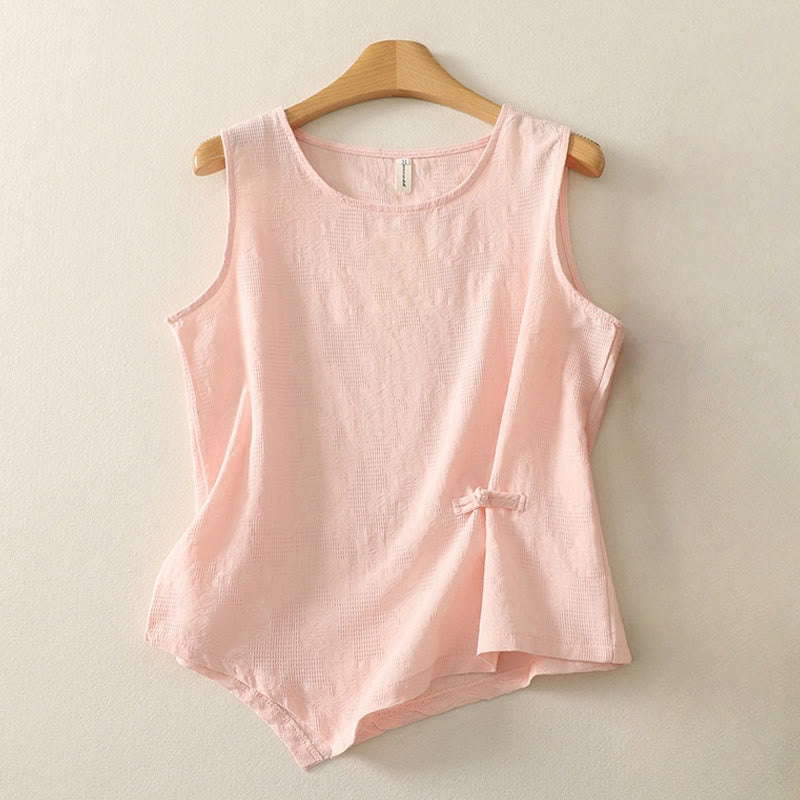 Buddha Stones Summer Solid Color Sleeveless Women's Cotton Linen Vest Waistcoat - MistyRose - US8-10,UK/AU12-14,EU40-42 (2XL) - image 5