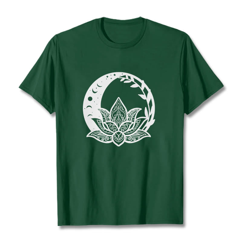 Buddha Stones Lotus Flower Sun Moon Intertwining Vines Tee T-shirt - ForestGreen - 2XL - image 10