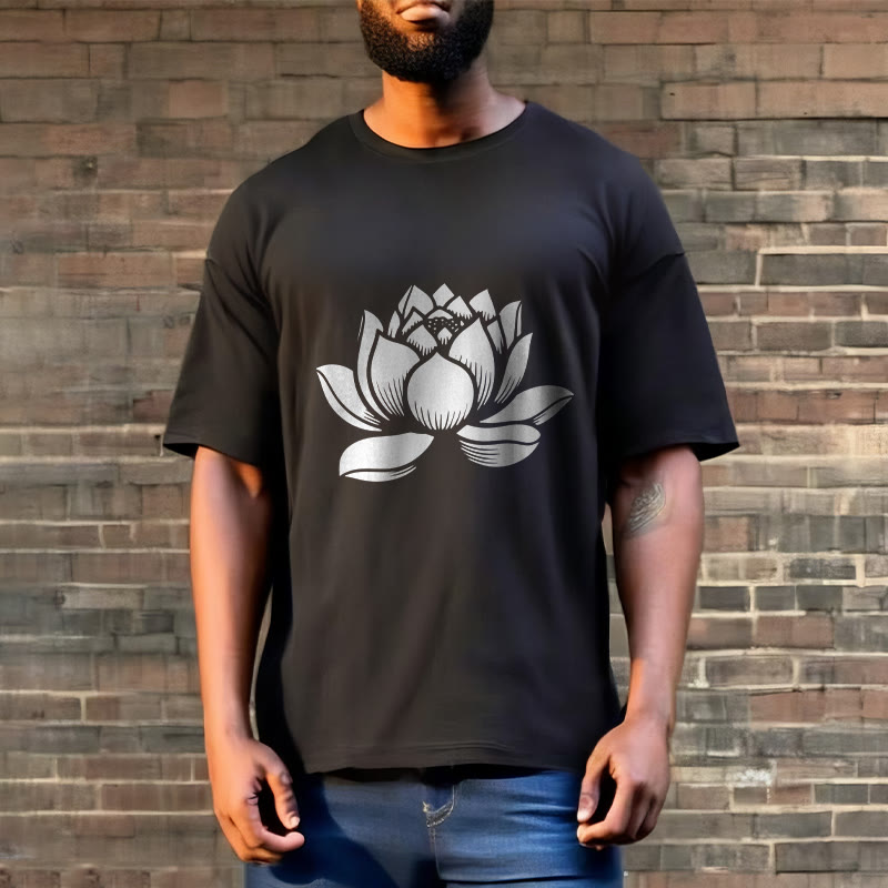 Buddha Stones Lotus Flower Design Tee T-shirt - image 5