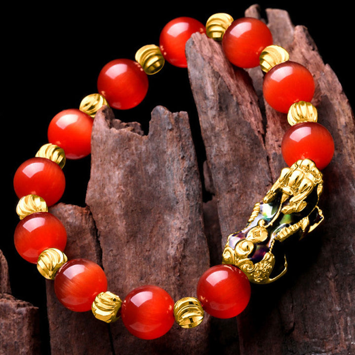 Buddha Stones Cat Eye Color Change PiXiu Support Bracelet - image 12