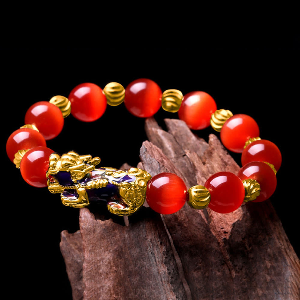 Buddha Stones Cat Eye Color Change PiXiu Support Bracelet - image 11