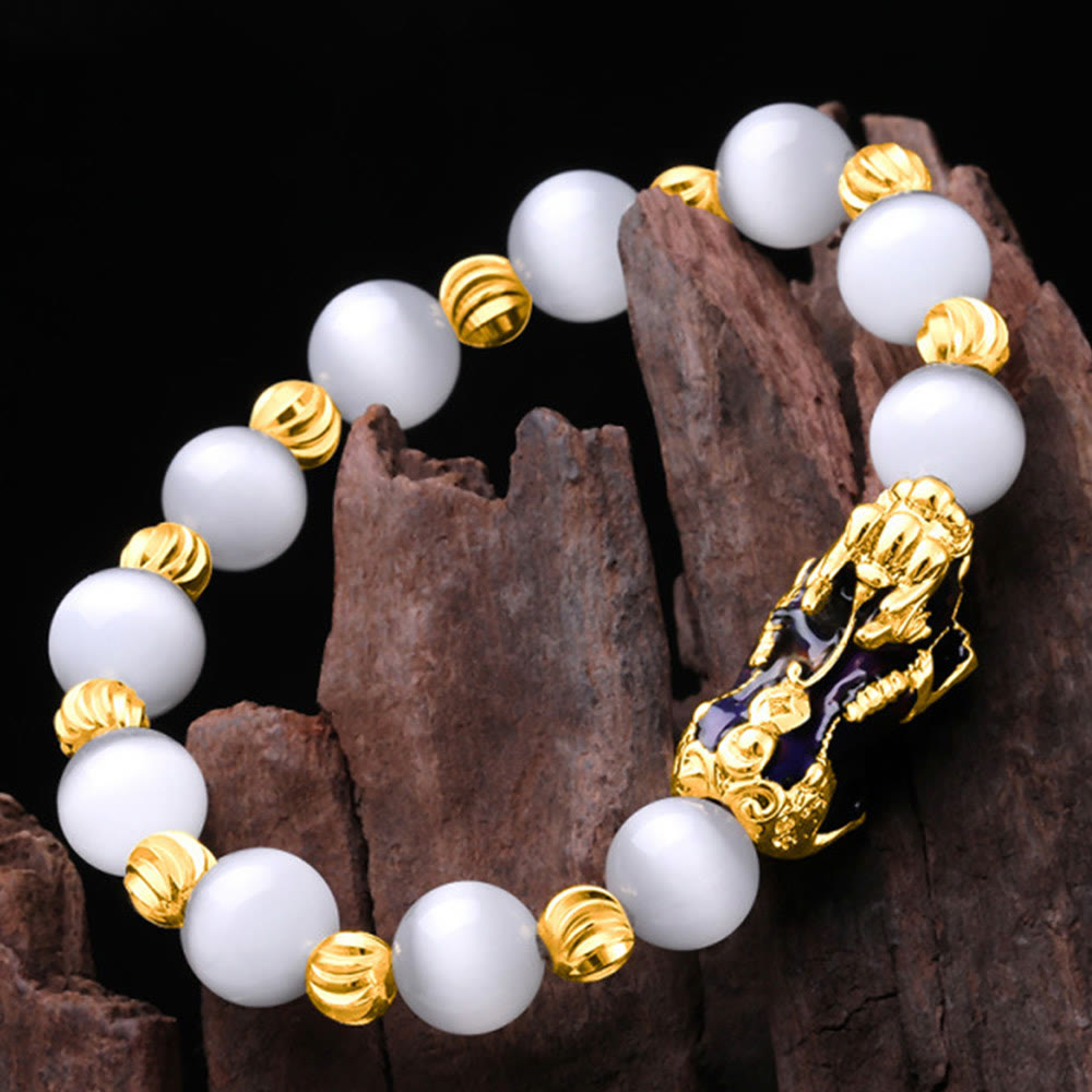 Buddha Stones Cat Eye Color Change PiXiu Support Bracelet - image 8