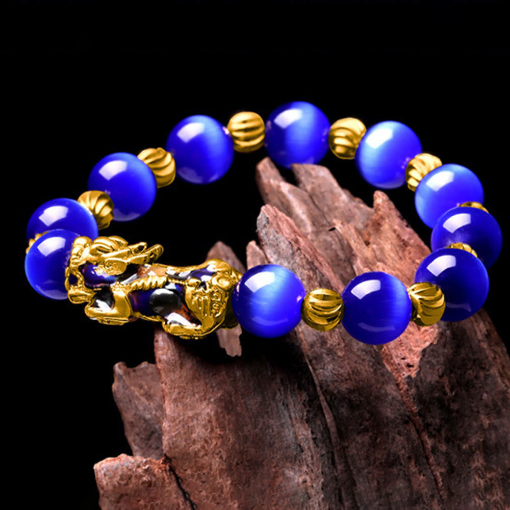 Buddha Stones Cat Eye Color Change PiXiu Support Bracelet - image 15
