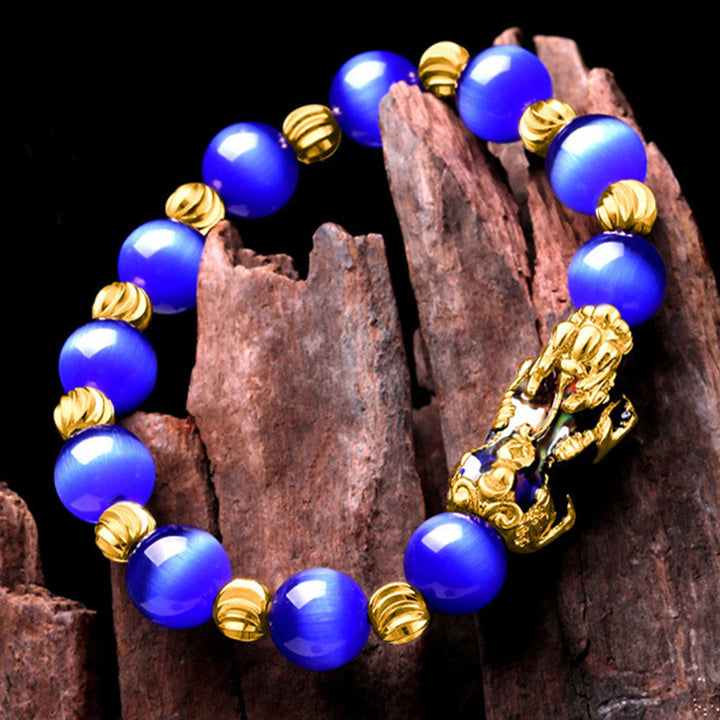 Buddha Stones Cat Eye Color Change PiXiu Support Bracelet - image 16