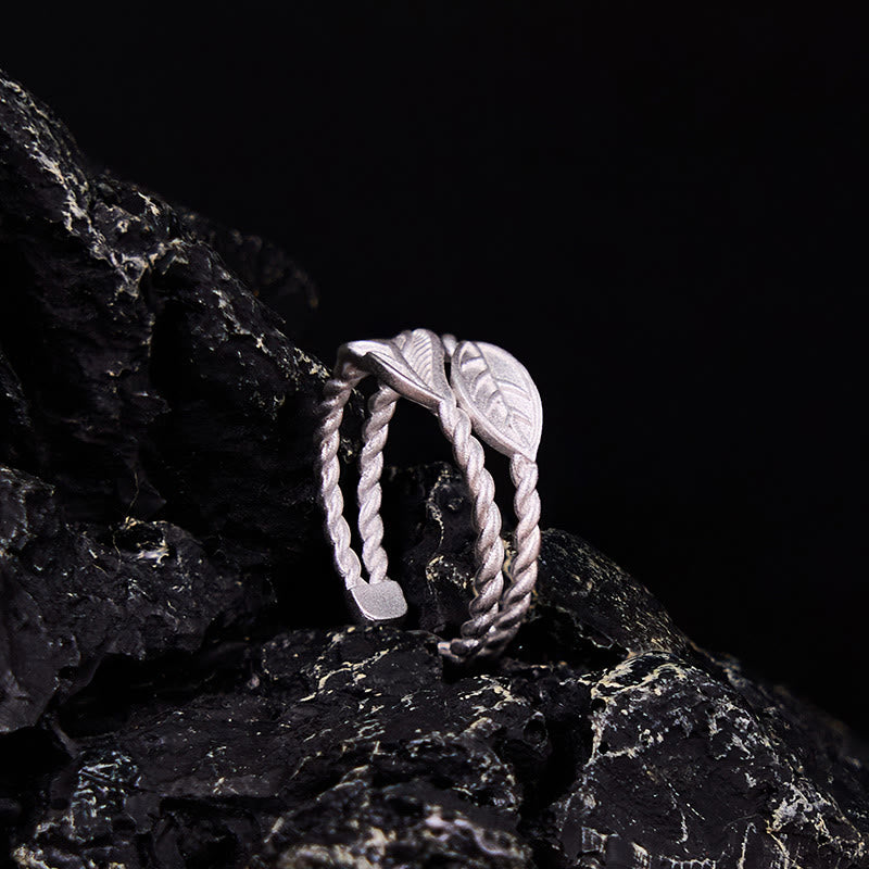 Buddha Stone Copper Leaf Wealth Adjustable Ring - image 3