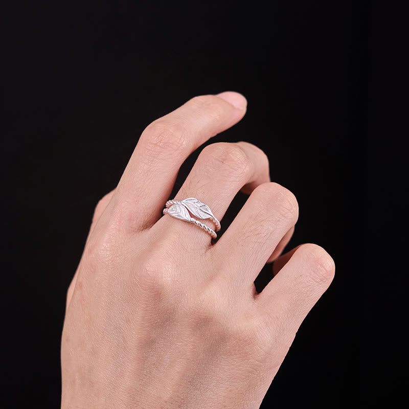 Buddha Stone Copper Leaf Wealth Adjustable Ring - image 8