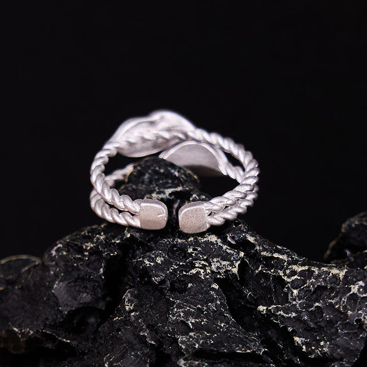 Buddha Stone Copper Leaf Wealth Adjustable Ring - image 2