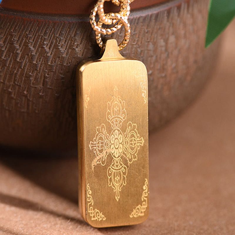 Buddha Stones Tibet God Of Wealth Titanium Steel Thangka Wealth Necklace Pendant - image 2