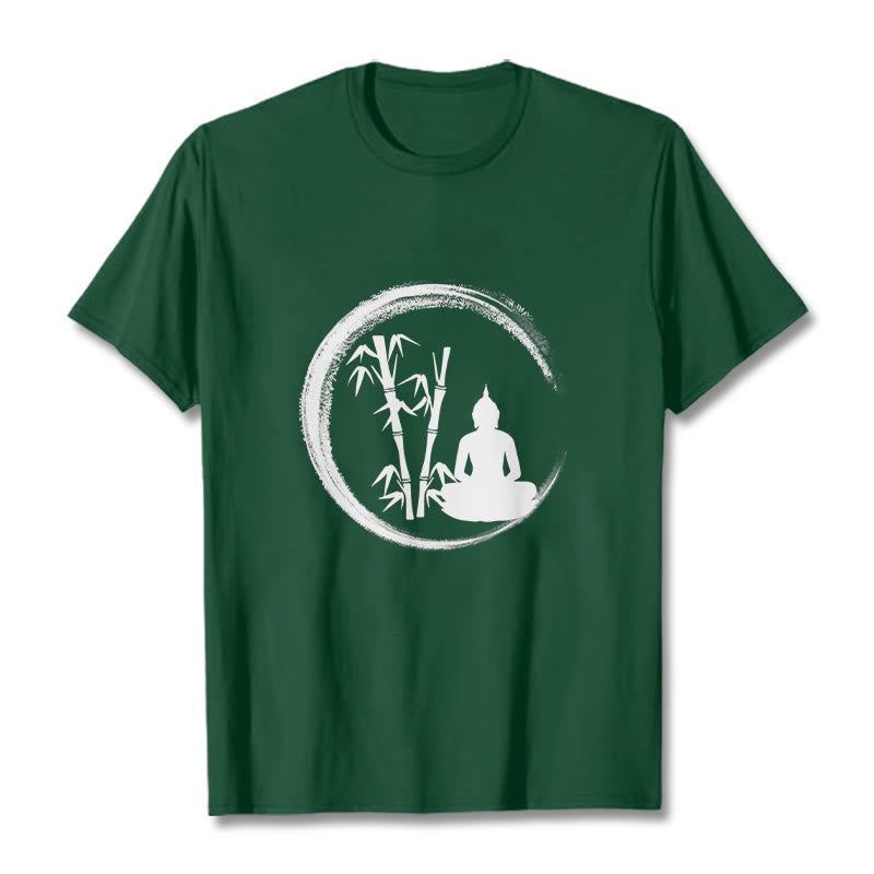 Buddha Stones Zen Buddha Statue Sitting Bamboo Meditation Tee T-shirt - ForestGreen - 2XL - image 10