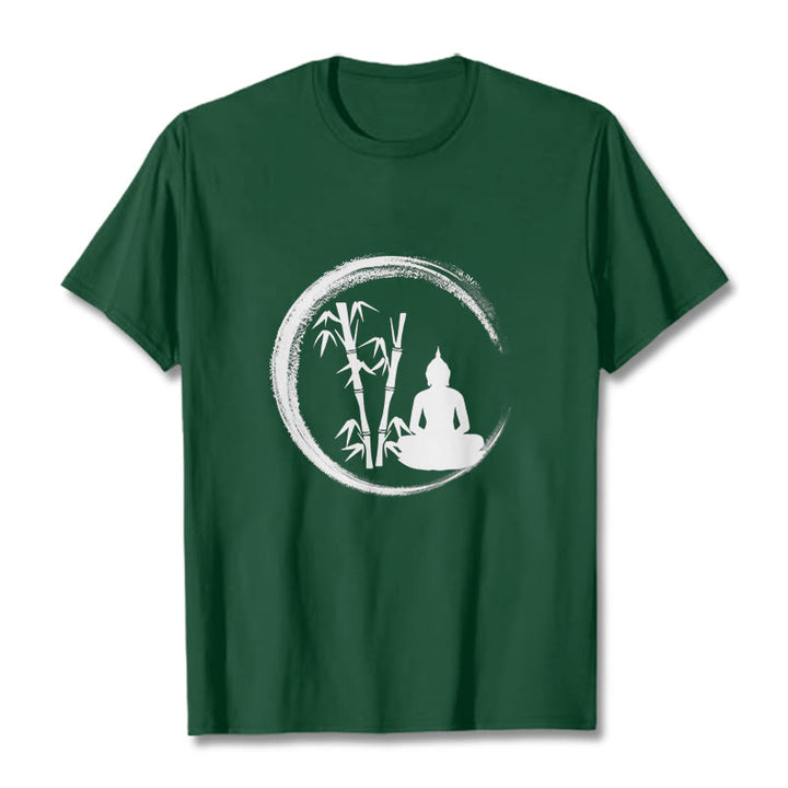 Buddha Stones Zen Buddha Statue Sitting Bamboo Meditation Tee T-shirt - ForestGreen - 2XL - image 10