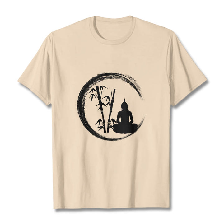 Buddha Stones Zen Buddha Statue Sitting Bamboo Meditation Tee T-shirt - Bisque - 2XL - image 8