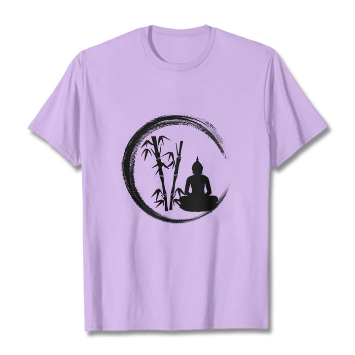 Buddha Stones Zen Buddha Statue Sitting Bamboo Meditation Tee T-shirt - Plum - 2XL - image 16