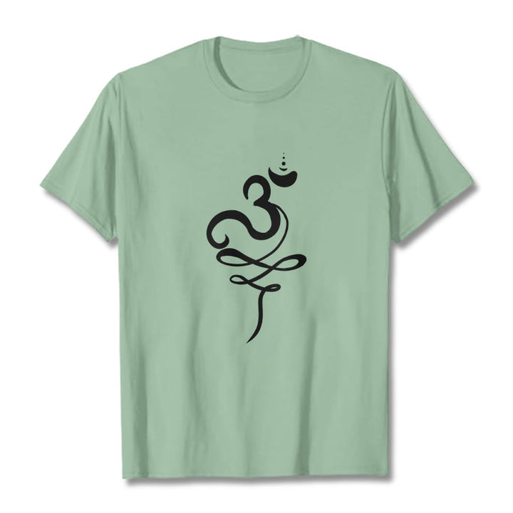 Buddha Stones OM Sanskrit Tee T-shirt - PaleGreen - 2XL - image 14