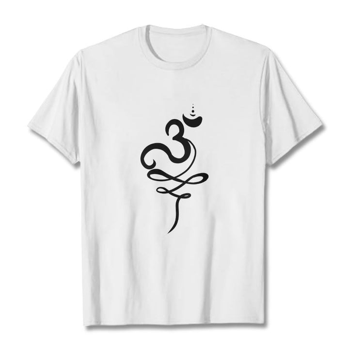 Buddha Stones OM Sanskrit Tee T-shirt - White - 2XL - image 5