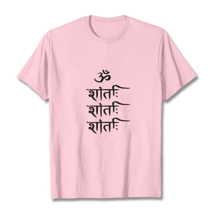 Buddha Stones OM MANTRA Sanskrit Pattern Tee T-shirt - LightPink - 2XL - image 12