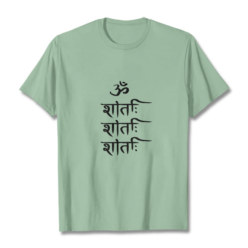 Buddha Stones OM MANTRA Sanskrit Pattern Tee T-shirt - PaleGreen - 2XL - image 14
