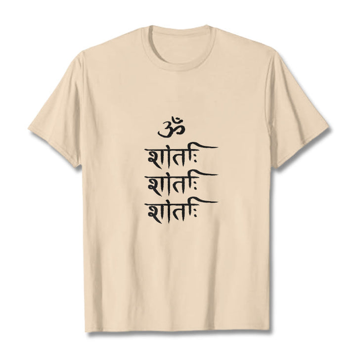 Buddha Stones OM MANTRA Sanskrit Pattern Tee T-shirt - Bisque - 2XL - image 10