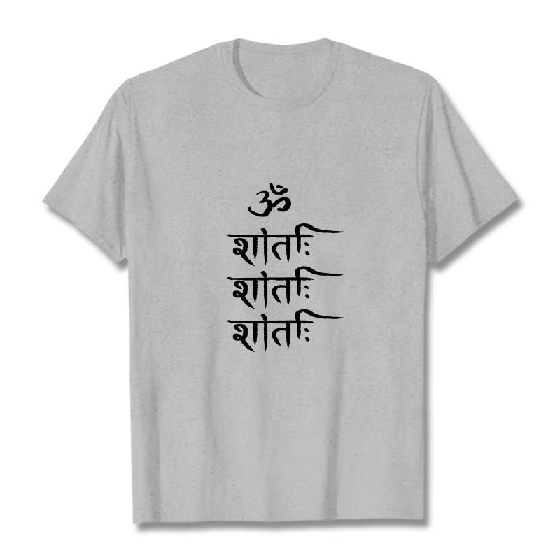 Buddha Stones OM MANTRA Sanskrit Pattern Tee T-shirt - LightGrey - 2XL - image 19