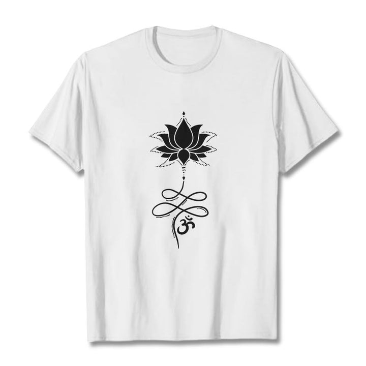 Buddha Stones Lotus OM Sanskrit Tee T-shirt - White - 2XL - image 5